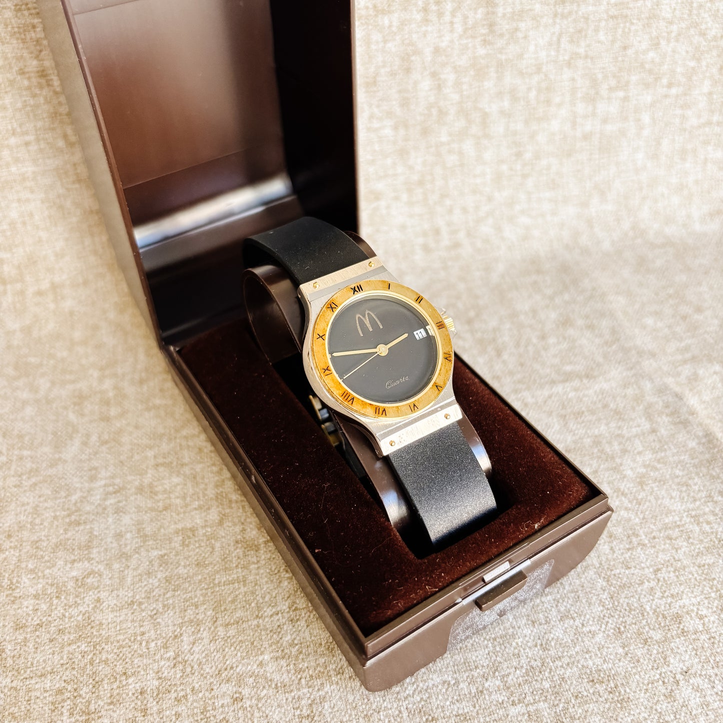 McDonald's Black and Gold Wrist Watch with McDonald's Logo - Large