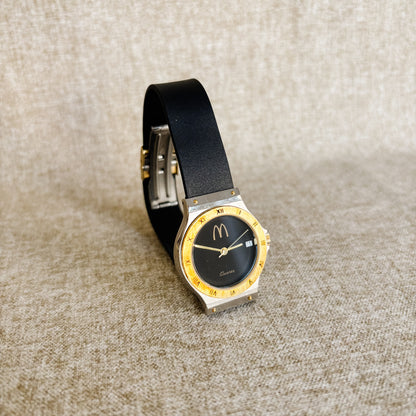 McDonald's Black and Gold Wrist Watch with McDonald's Logo - Large