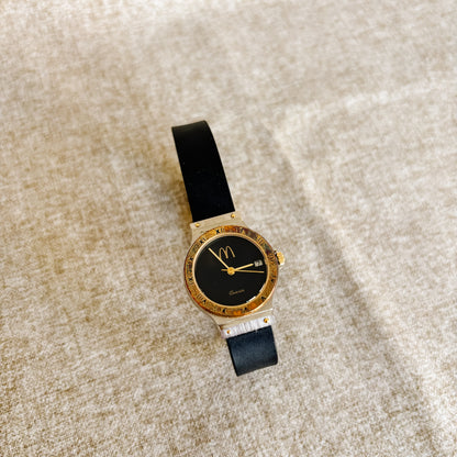 McDonald's Black and Gold Wrist Watch with McDonald's Logo - Medium