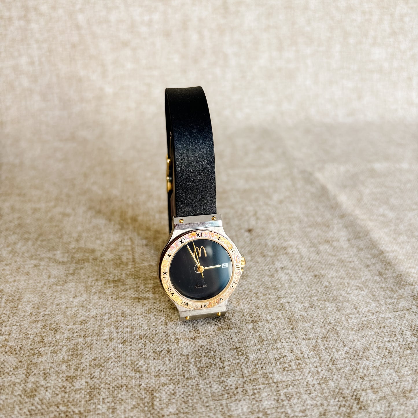 McDonald's Black and Gold Wrist Watch with McDonald's Logo - Small