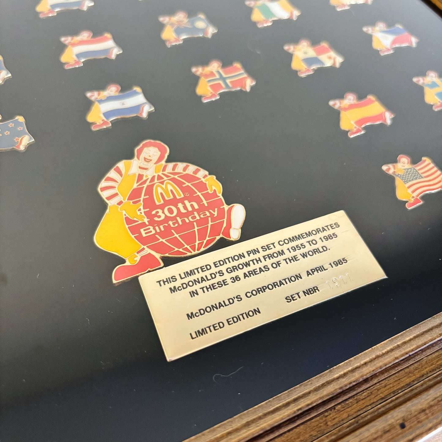 McDonald's 30th Birthday Commemorative Pin Set - Numbered Edition of 2000 - Vintage from 1985