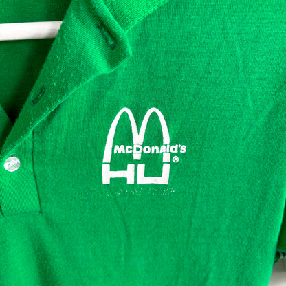 McDonald's Hamburger University Green and White Polo Tee - Vintage from the 1980s