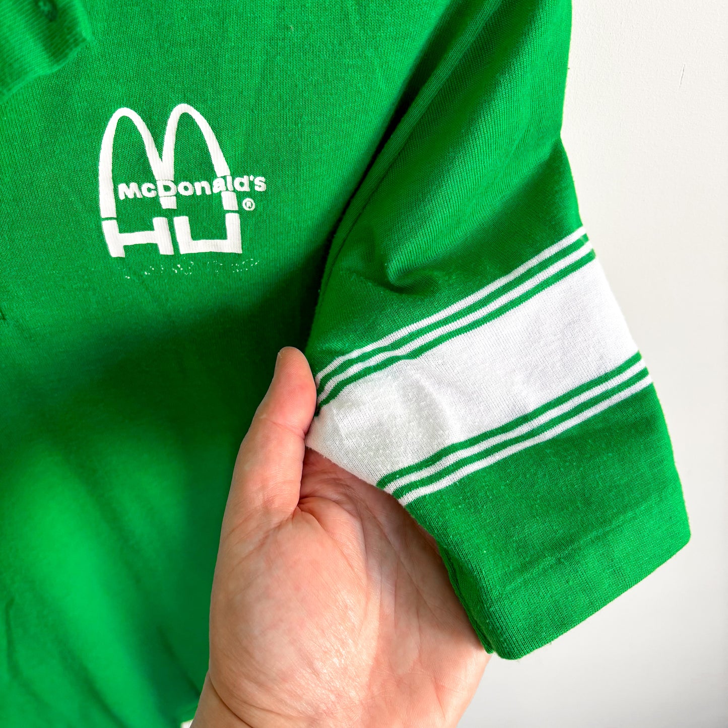 McDonald's Hamburger University Green and White Polo Tee - Vintage from the 1980s
