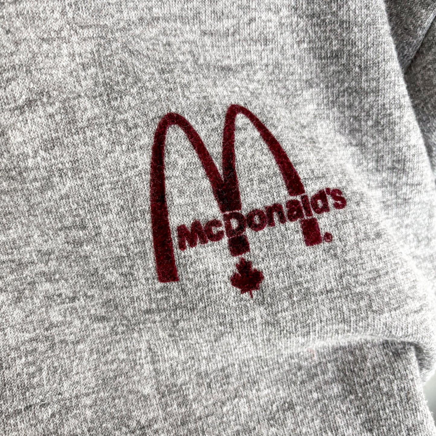 McDonald's Quebec Grey and Maroon Hoodie Sweater from Shawinigan - Vintage from the 1980s
