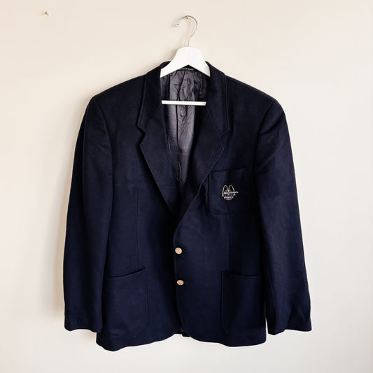 McDonald's France Custom Wool Blazer with Gold McDonald's Buttons - Vintage from the 1980s