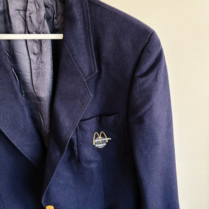 McDonald's France Custom Wool Blazer with Gold McDonald's Buttons - Vintage from the 1980s