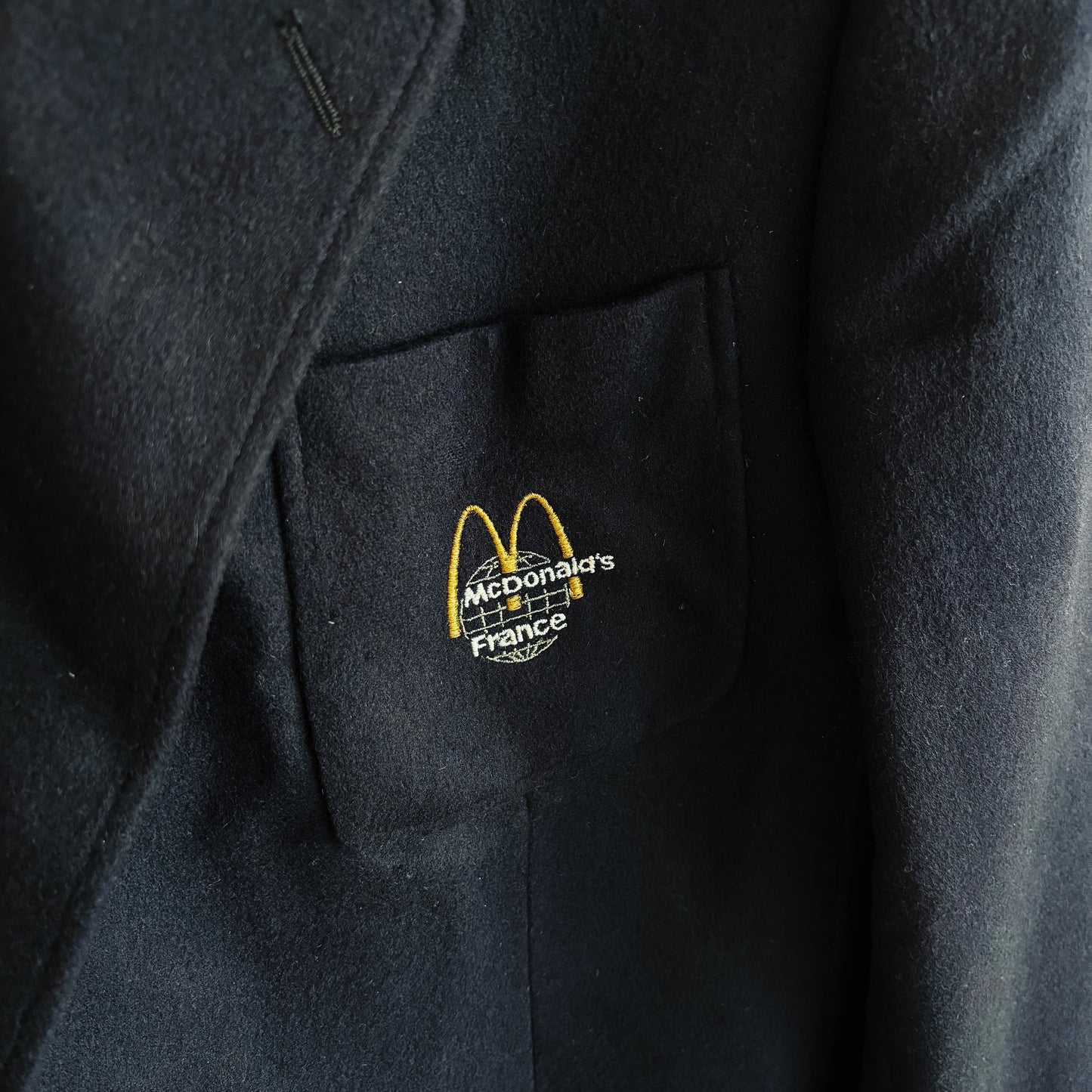 McDonald's France Custom Wool Blazer with Gold McDonald's Buttons - Vintage from the 1980s