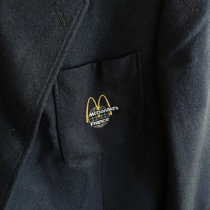 McDonald's France Custom Wool Blazer with Gold McDonald's Buttons - Vintage from the 1980s