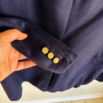 McDonald's France Custom Wool Blazer with Gold McDonald's Buttons - Vintage from the 1980s