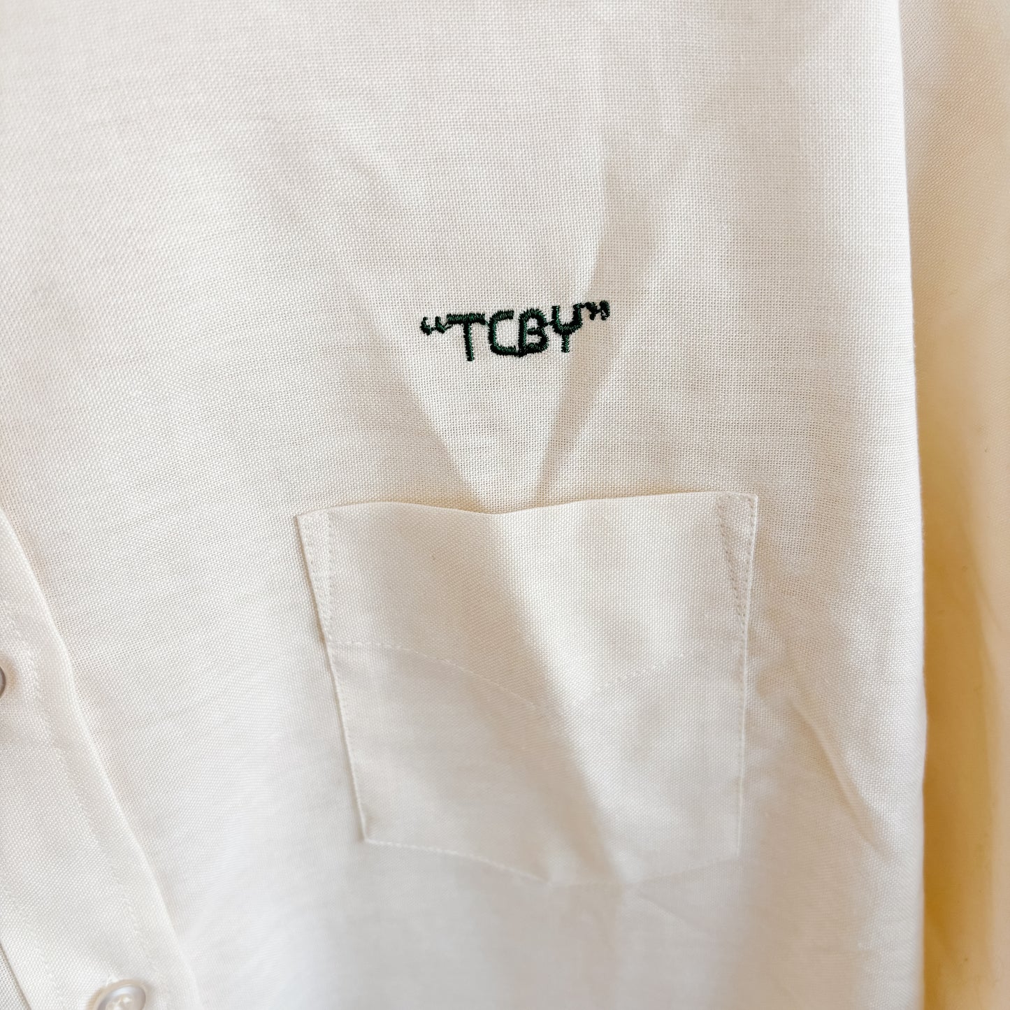 Vintage TCBY "The Country's Best Yogurt" Single-Stitch Button-Down Shirt - Vintage from the 1980s