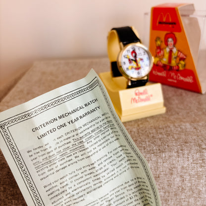 McDonald's Watch - Ronald McDonald Manual Winding Criterion Watch - With Packaging