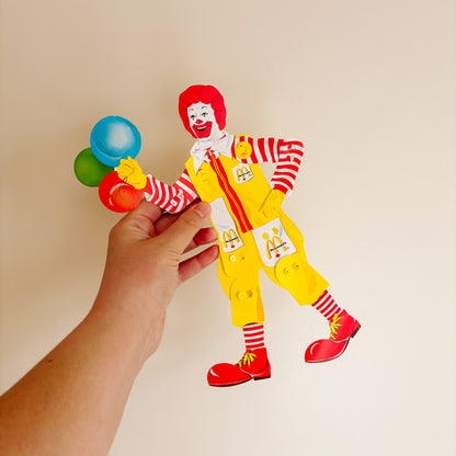 McDonald's Birthday Party Favor - Ronald McDonald McPuppets Paper Toy - 1988