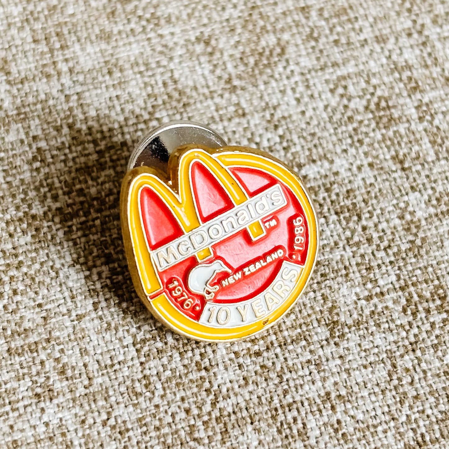 McDonald's New Zealand Pin - 10 Years in NZ - Vintage from the 1980s
