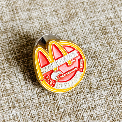 McDonald's New Zealand Pin - 10 Years in NZ - Vintage from the 1980s
