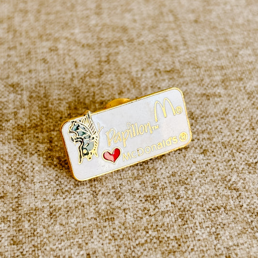McDonald's Vendor Pin - Papillon Enamel Pins - Vintage 1980s