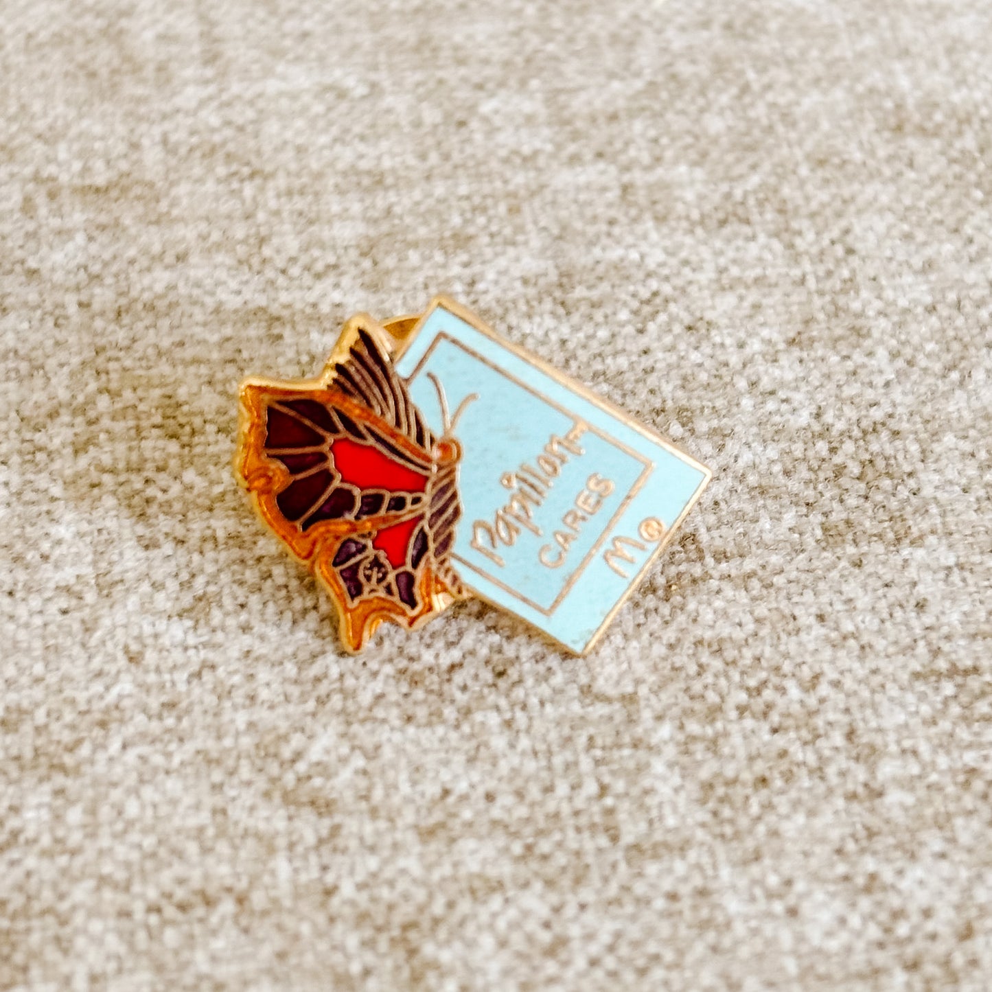 McDonald's Vendor Pin - Papillon Pins Cares - Vintage 1980s