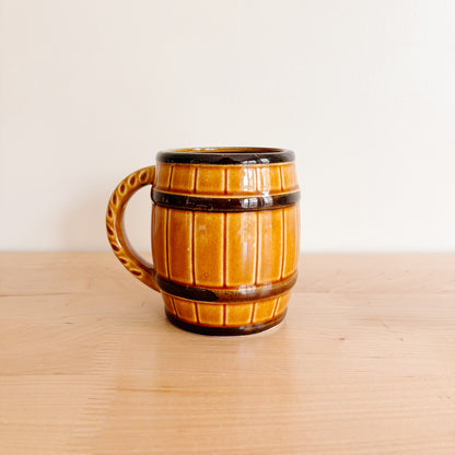 Vintage Beer Barrel Ceramic Mug - Made in Japan