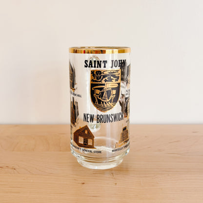 Vintage Gold and Black Beer Stein - Saint John, New Brunswick Tourism