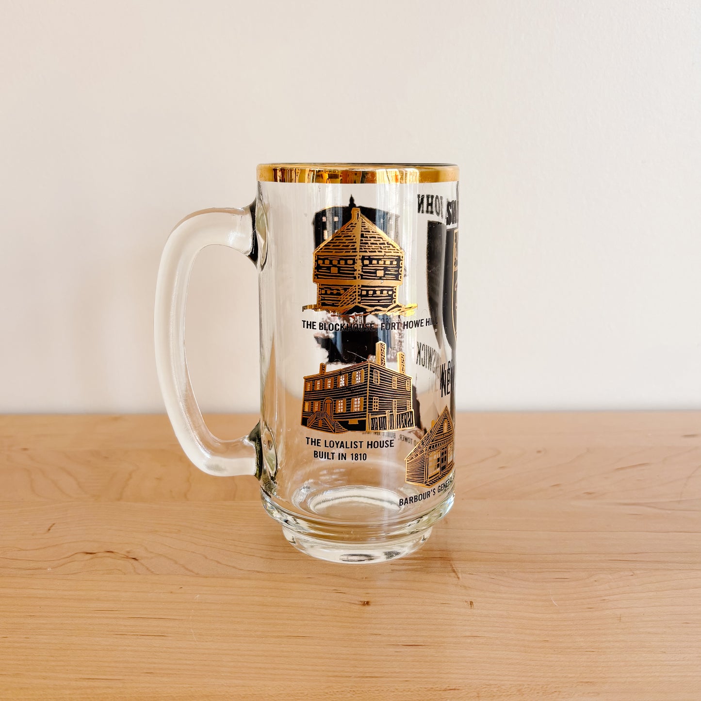 Vintage Gold and Black Beer Stein - Saint John, New Brunswick Tourism