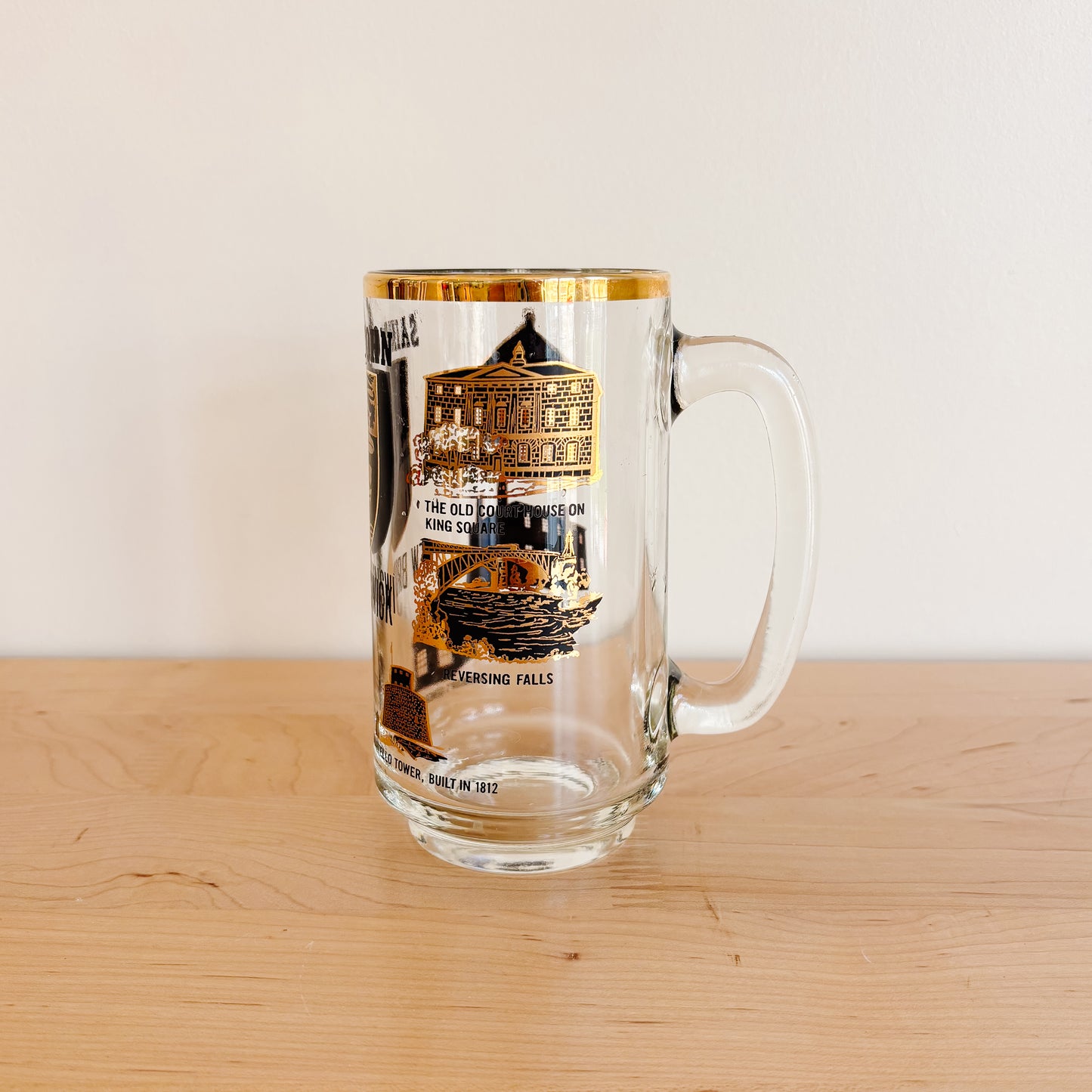 Vintage Gold and Black Beer Stein - Saint John, New Brunswick Tourism