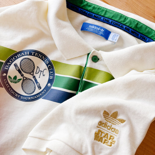 Star Wars x Adidas Dagobah Tennis Club Cream Polo Shirt - Size XL