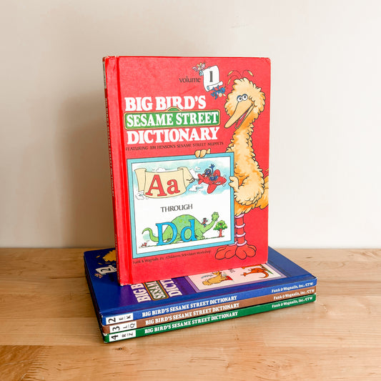Vintage 1980s Big Bird's Sesame Street Dictionary Set (4 Volume Set)