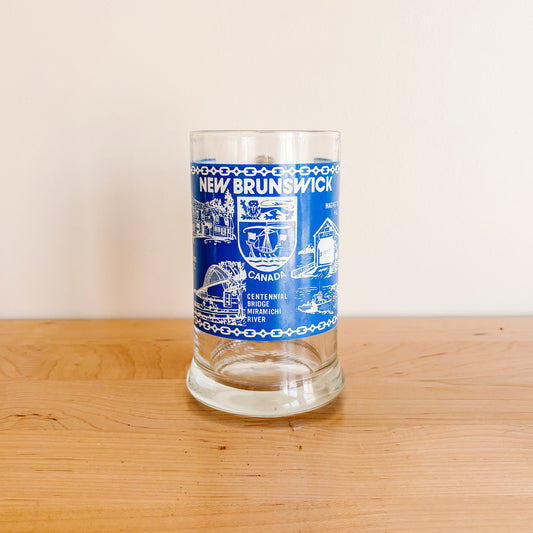 Vintage Blue and White Beer Stein - New Brunswick Tourism Landmarks