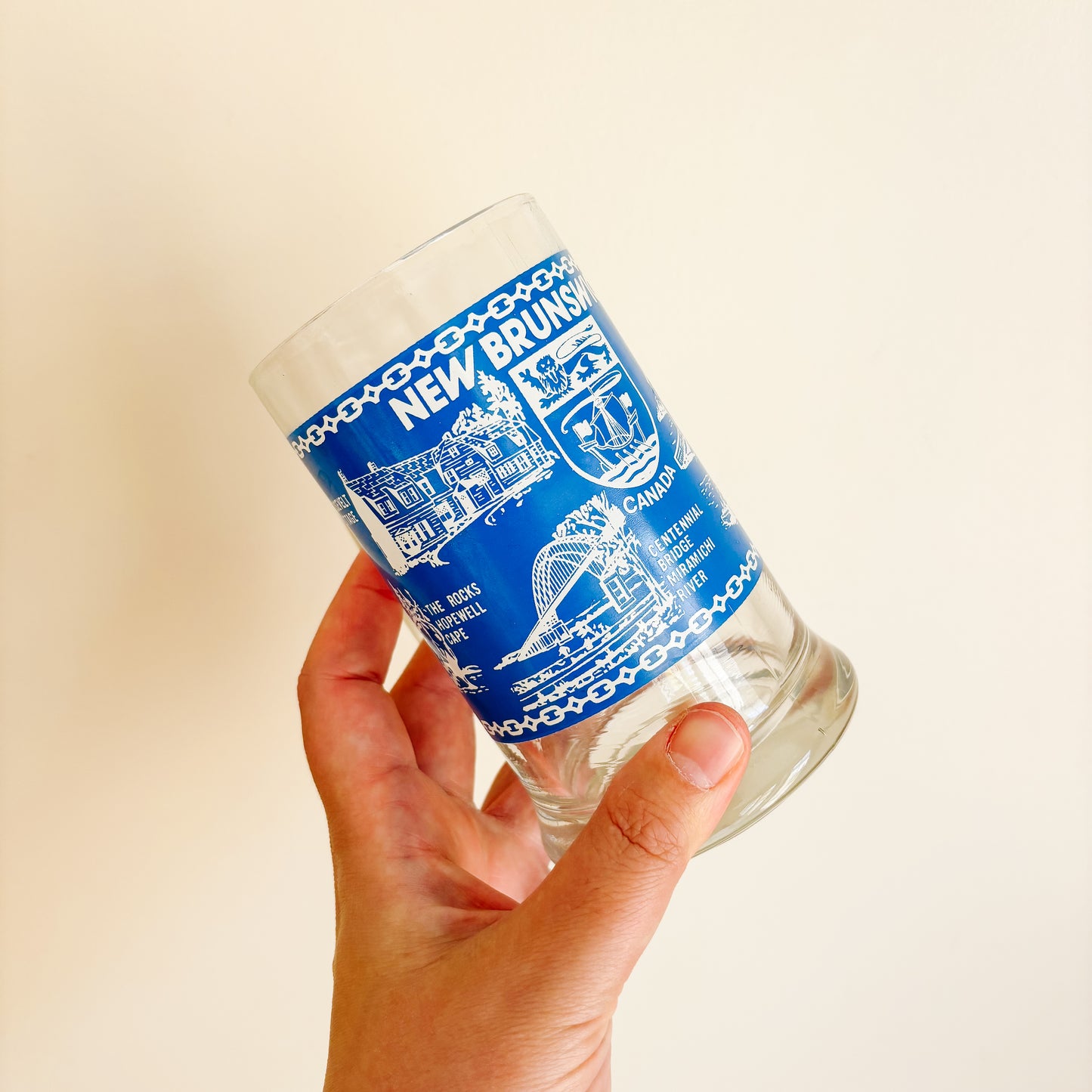 Vintage Blue and White Beer Stein - New Brunswick Tourism Landmarks