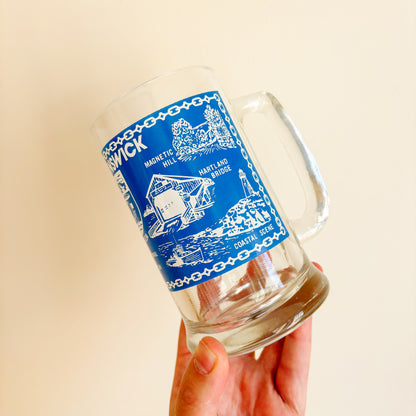 Vintage Blue and White Beer Stein - New Brunswick Tourism Landmarks