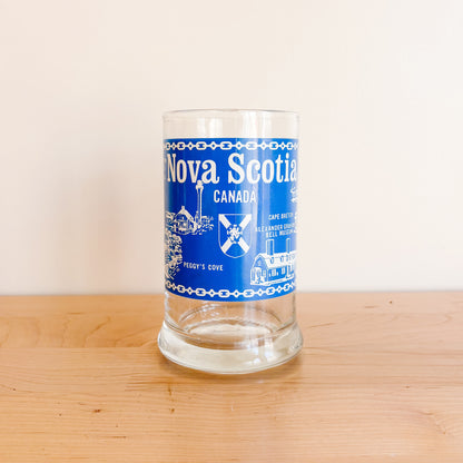 Vintage Blue and White Beer Stein - Nova Scotia Tourism Landmarks