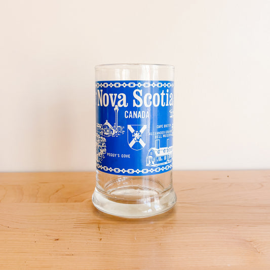 Vintage Blue and White Beer Stein - Nova Scotia Tourism Landmarks