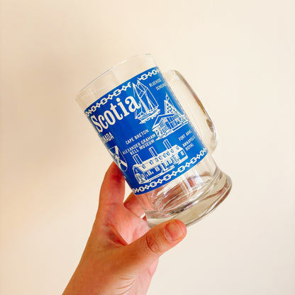 Vintage Blue and White Beer Stein - Nova Scotia Tourism Landmarks