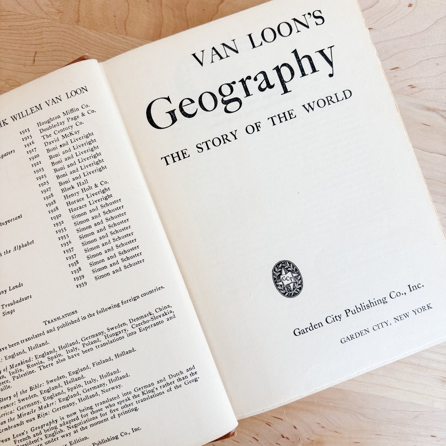 Vintage Book - Van Loon's Geography: The Story of the World (1940)