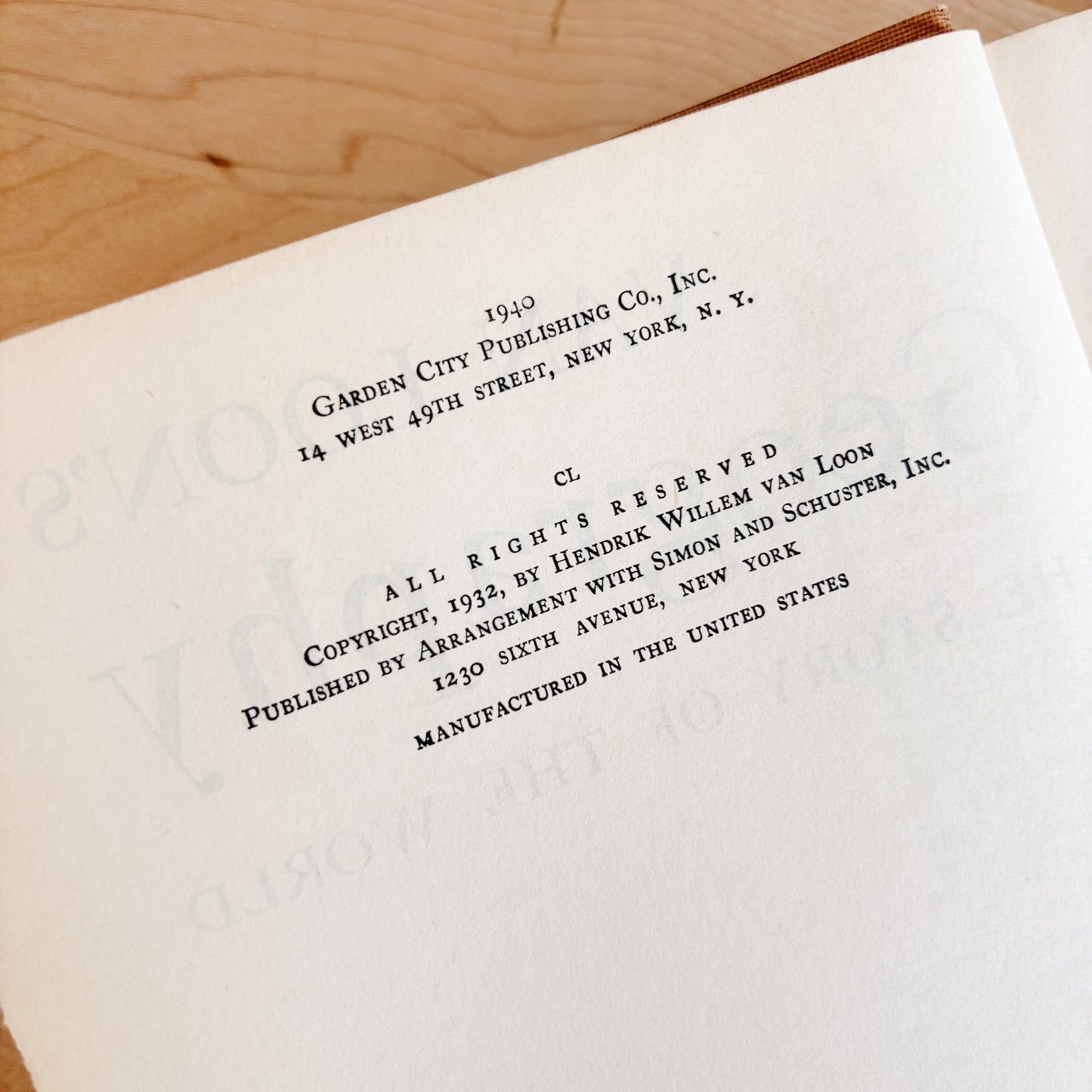 Vintage Book - Van Loon's Geography: The Story of the World (1940)