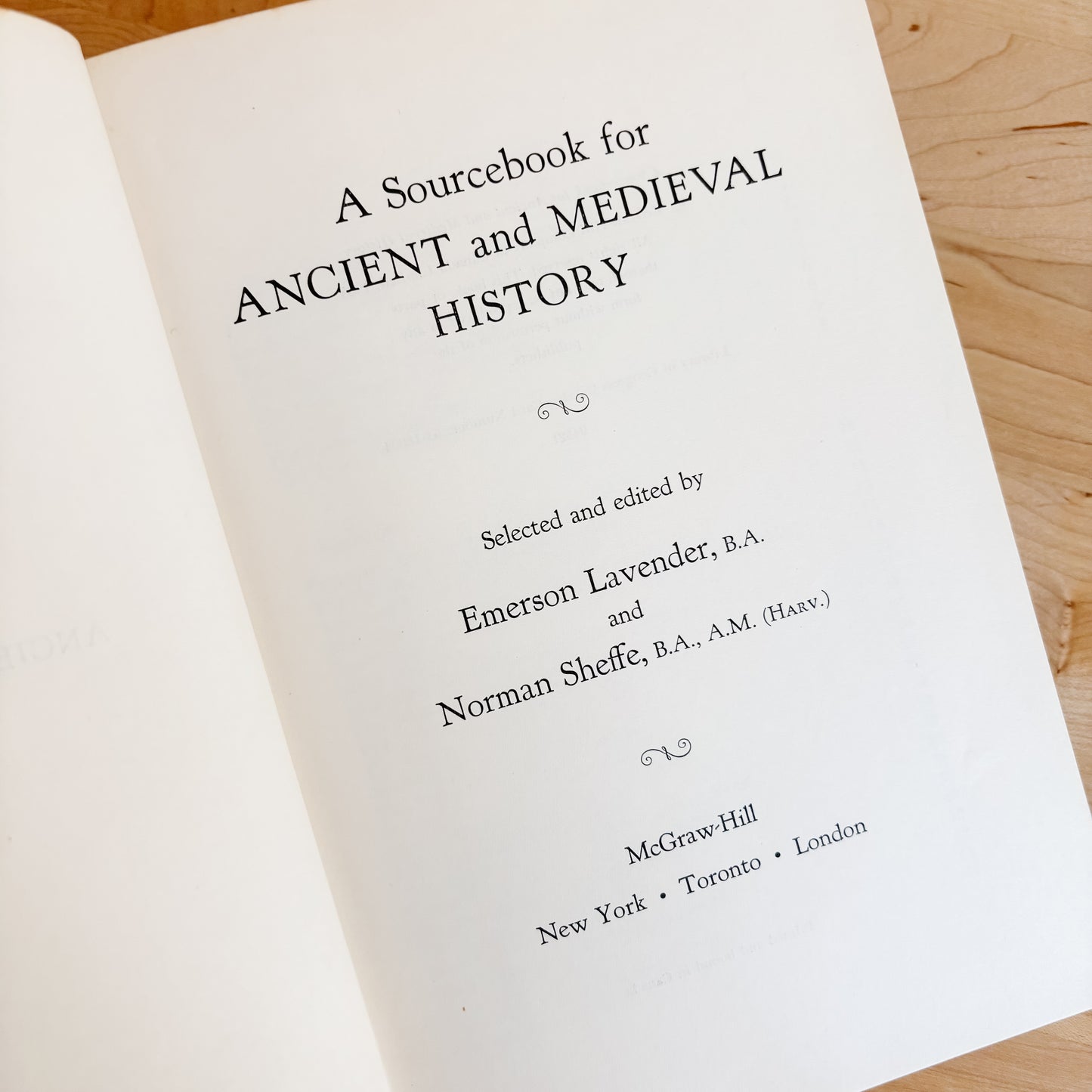 Vintage Book - A Sourcebook for Ancient and Medieval History (1963)