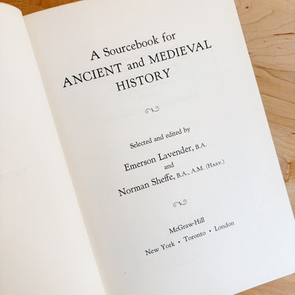 Vintage Book - A Sourcebook for Ancient and Medieval History (1963)