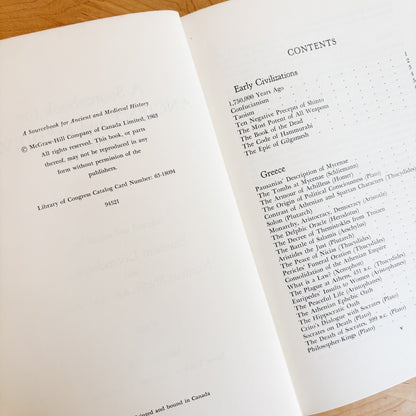 Vintage Book - A Sourcebook for Ancient and Medieval History (1963)