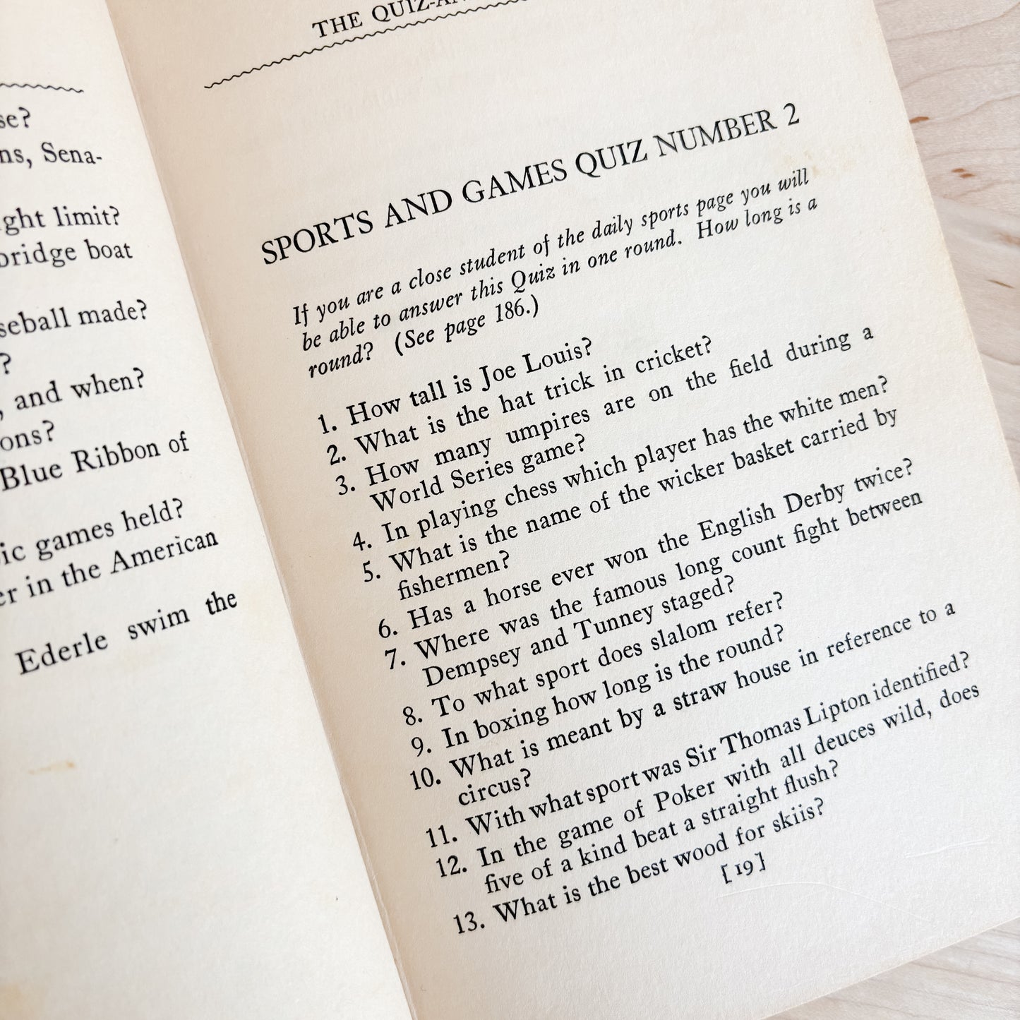 Vintage Book - The Quiz and Answer Book by Frederic Haskin (1938)