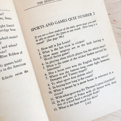 Vintage Book - The Quiz and Answer Book by Frederic Haskin (1938)