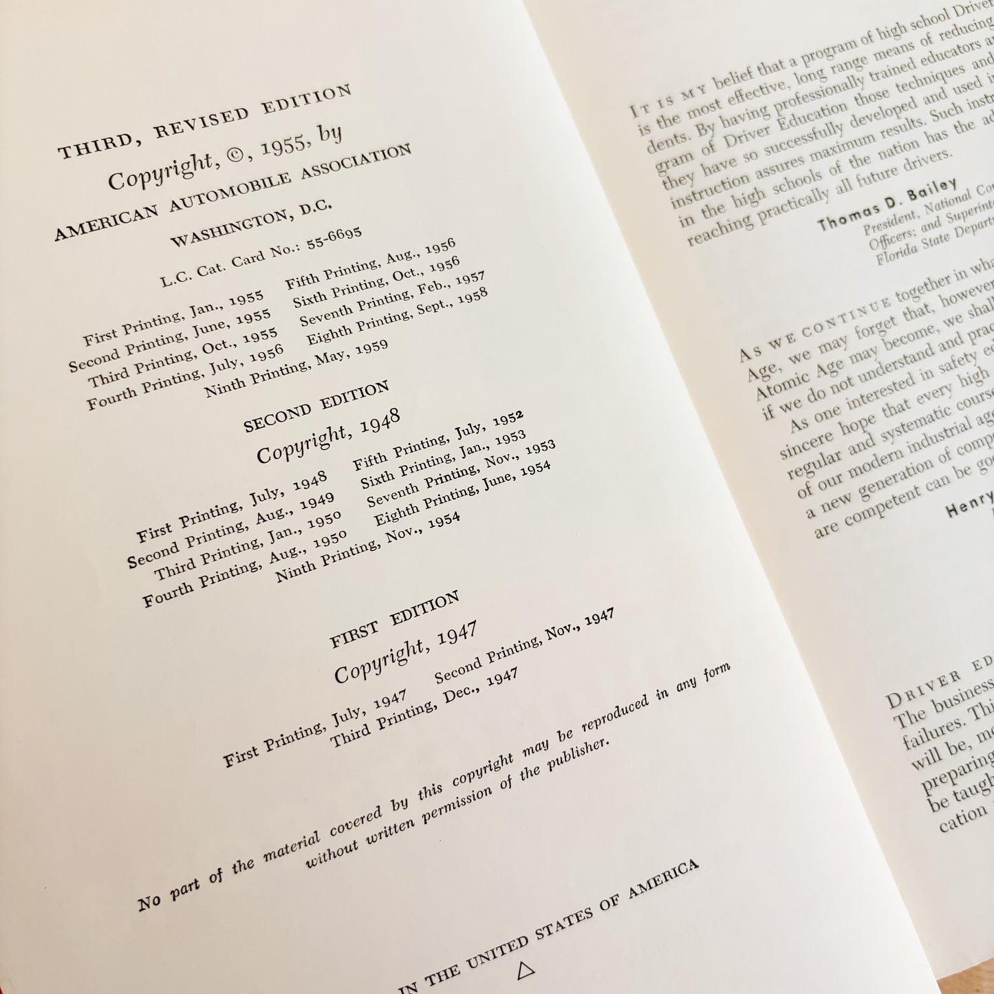 Vintage Book - American Automobile Association - Sportsmanlike Driving (1955)