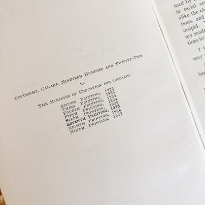 Antique Book - Ontario High School History of Canada - Toronto (1927)
