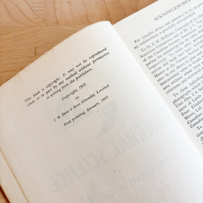 Vintage Book - General Science Intermediate Book 1 - J.M. Dent Toronto (1953)