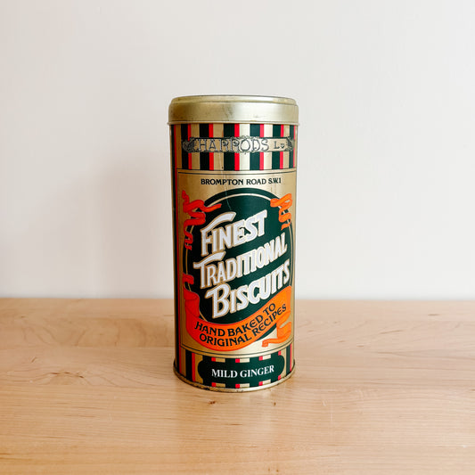 Vintage Harrod's Finest Traditional Biscuits Tin - Mild Ginger