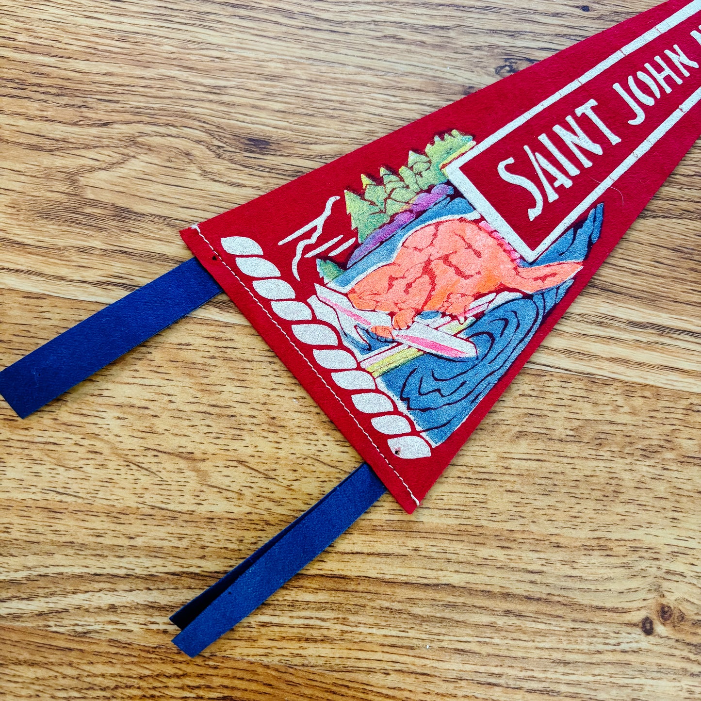 Saint John New Brunswick 1960s Red Felt Pennant