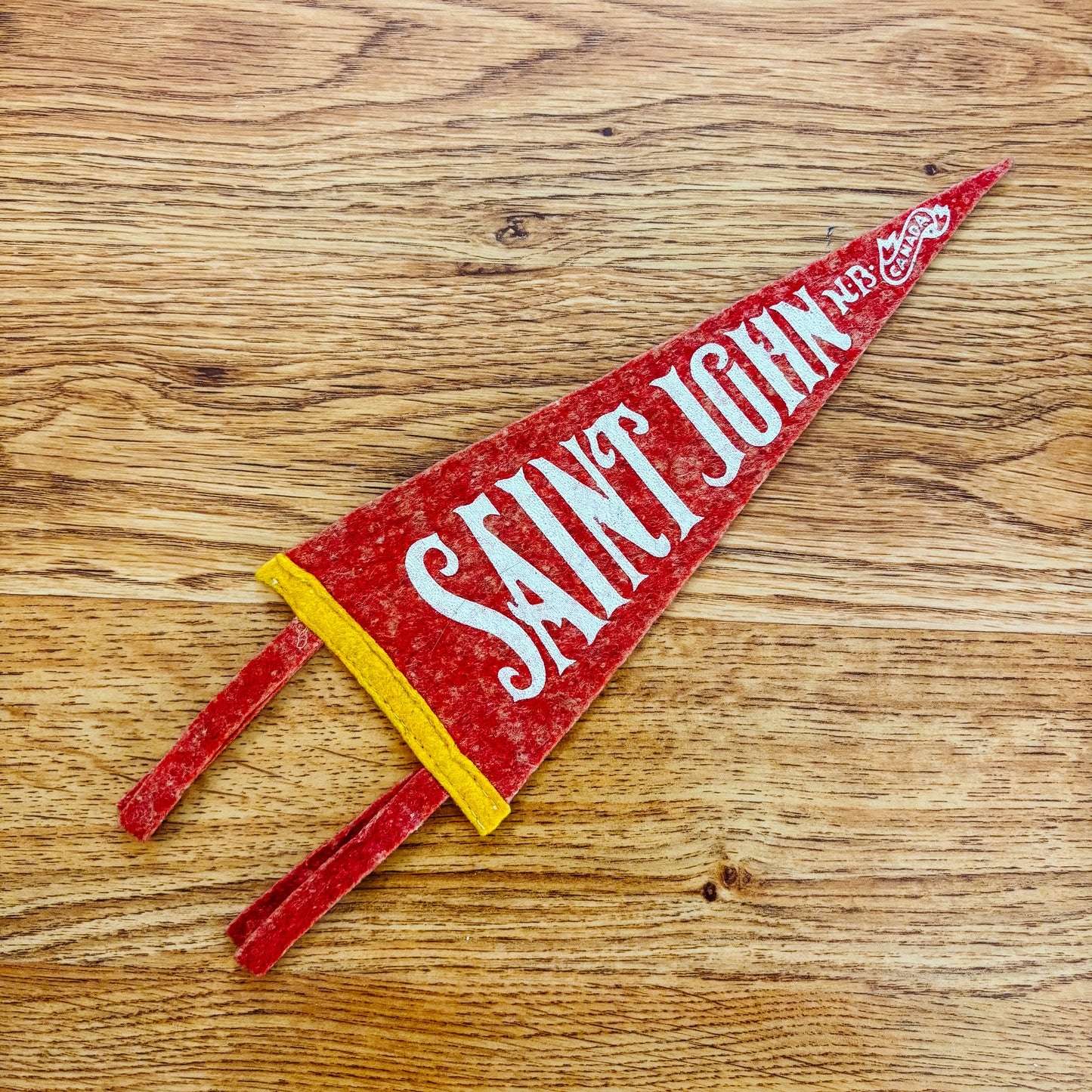 Saint John New Brunswick 1960s Red and Yellow Felt Pennant