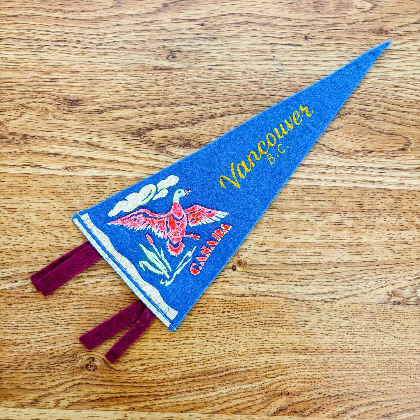 Vancouver British Columbia 1960s Blue Felt Pennant