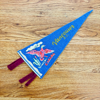 Vancouver British Columbia 1960s Blue Felt Pennant