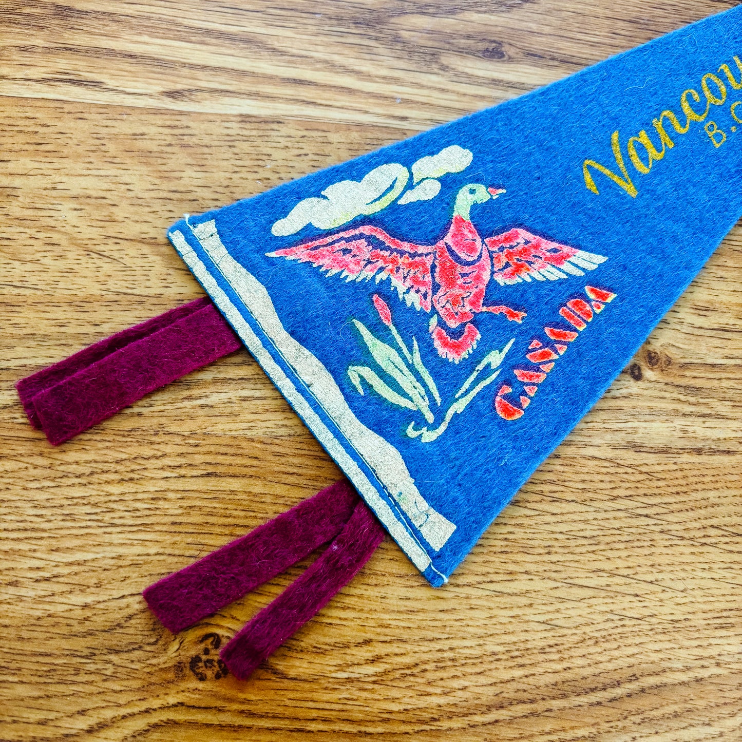 Vancouver British Columbia 1960s Blue Felt Pennant