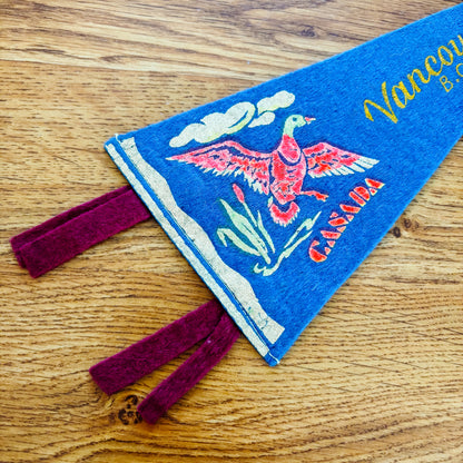 Vancouver British Columbia 1960s Blue Felt Pennant