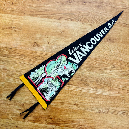 West Vancouver British Columbia 1960s Navy Felt Pennant